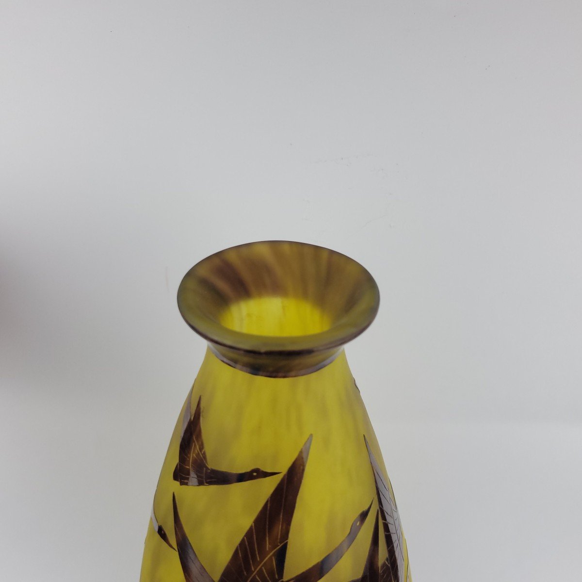 Schneider : Vase "halbrans " Décor De Canard Sauvages Signé "le Verre Français " 1924 - 1927-photo-4