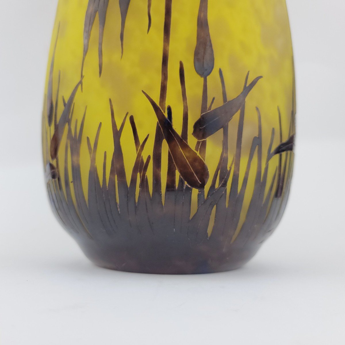 Schneider : Vase "halbrans " Décor De Canard Sauvages Signé "le Verre Français " 1924 - 1927-photo-1