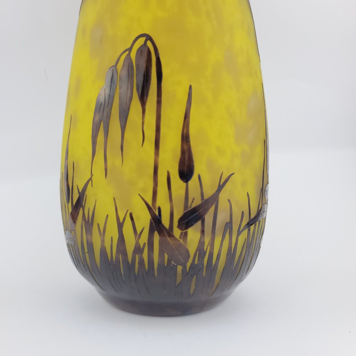 Schneider : Vase "halbrans " Décor De Canard Sauvages Signé "le Verre Français " 1924 - 1927-photo-4