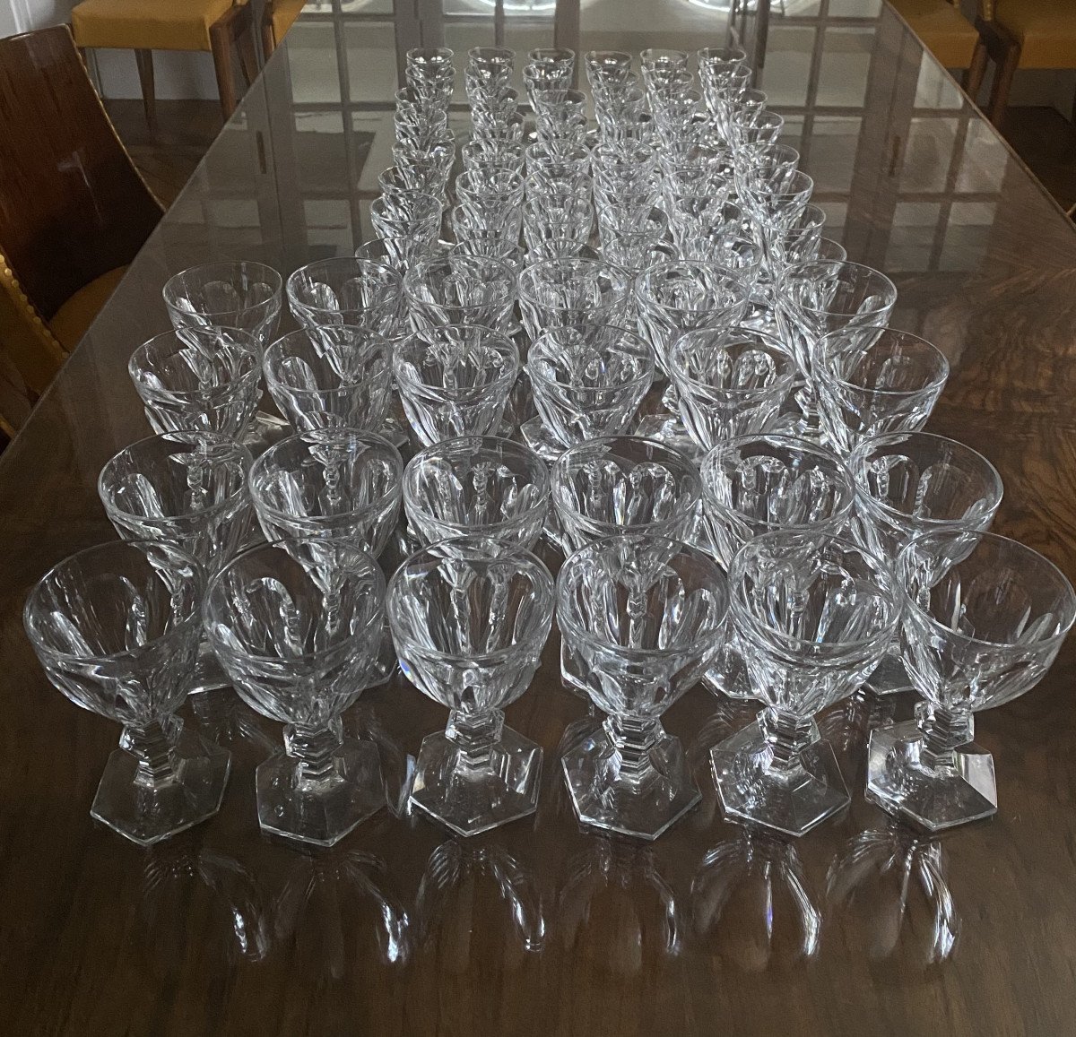 Baccarat : 72 Crystal Glasses From Baccarat , Harcourt Model -photo-2