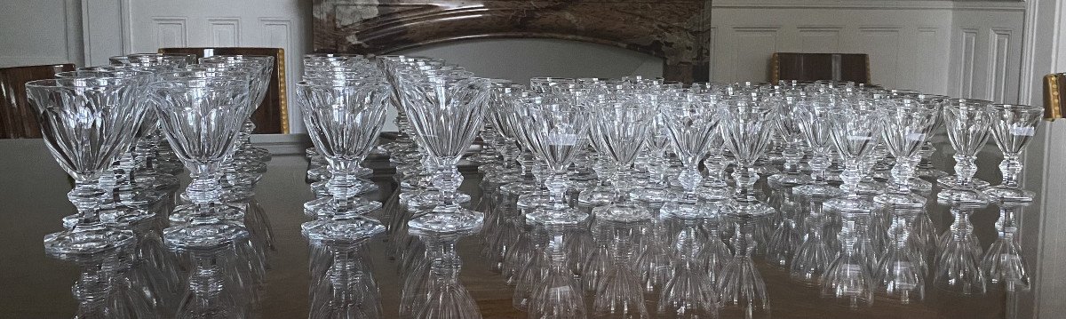 Baccarat : 72 Crystal Glasses From Baccarat , Harcourt Model 