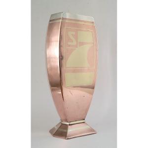 Art Deco Dinanderie Vase By Luc Lanel For Christophe 