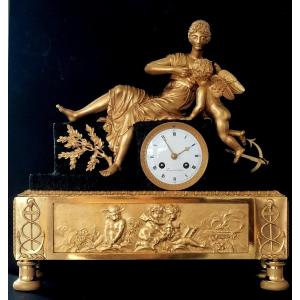 Early 19th Century Clock "the Nourishing Sea" Or Hope Nourishing Love" Reiche Model