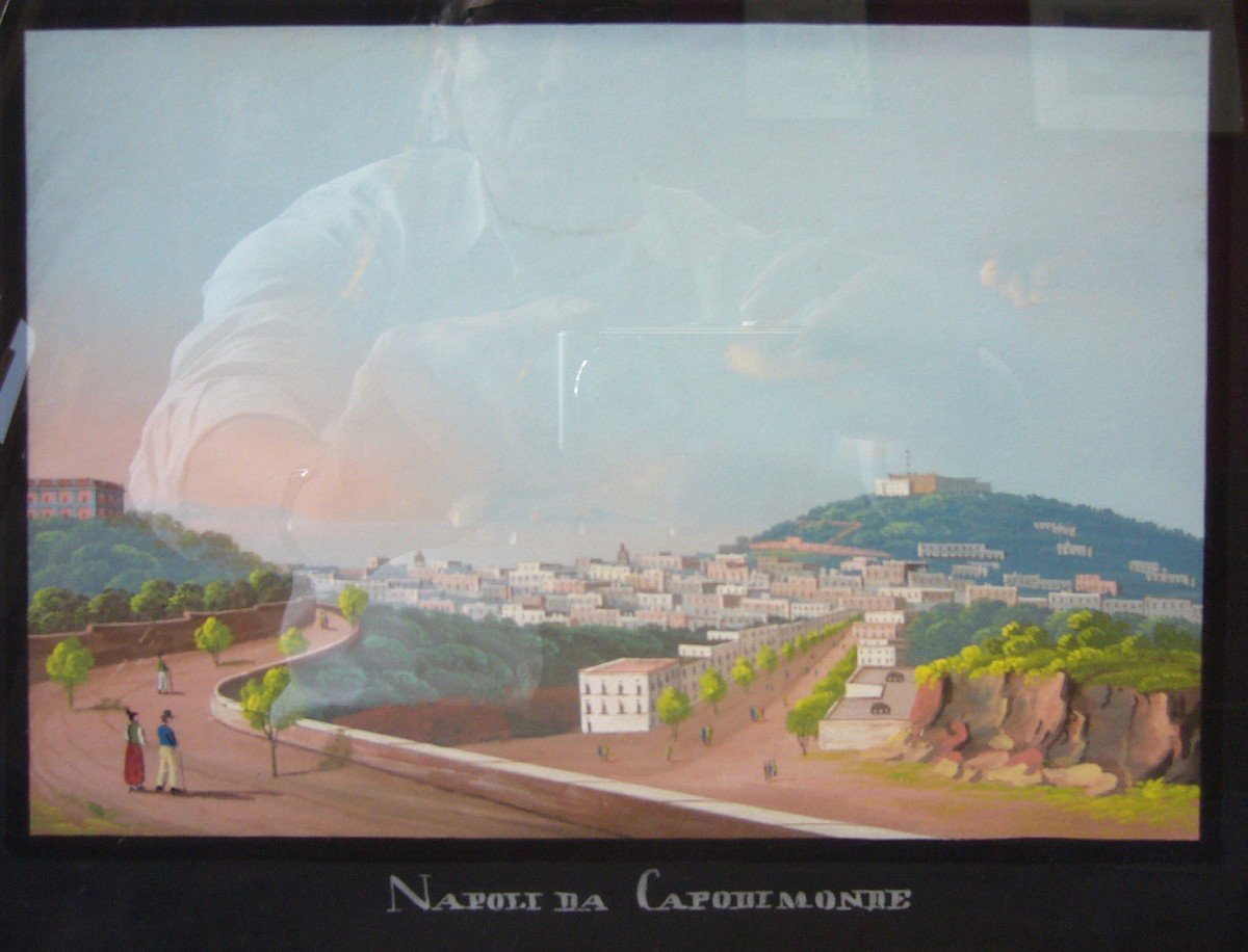 Neapolitan Gouache "napoli Da Capodimonte"-photo-2