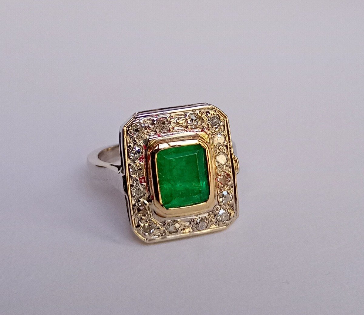 Art Deco Ring Set With An Emerald-photo-2