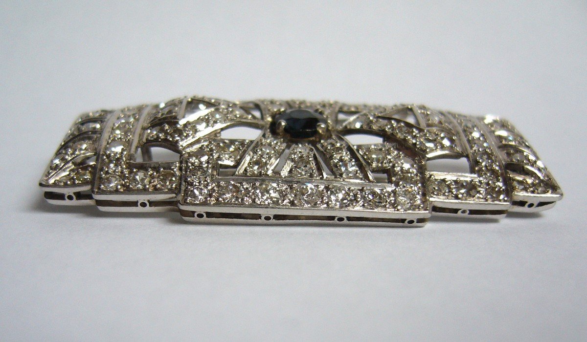 Platinum And Diamond Art Deco Brooch-photo-4