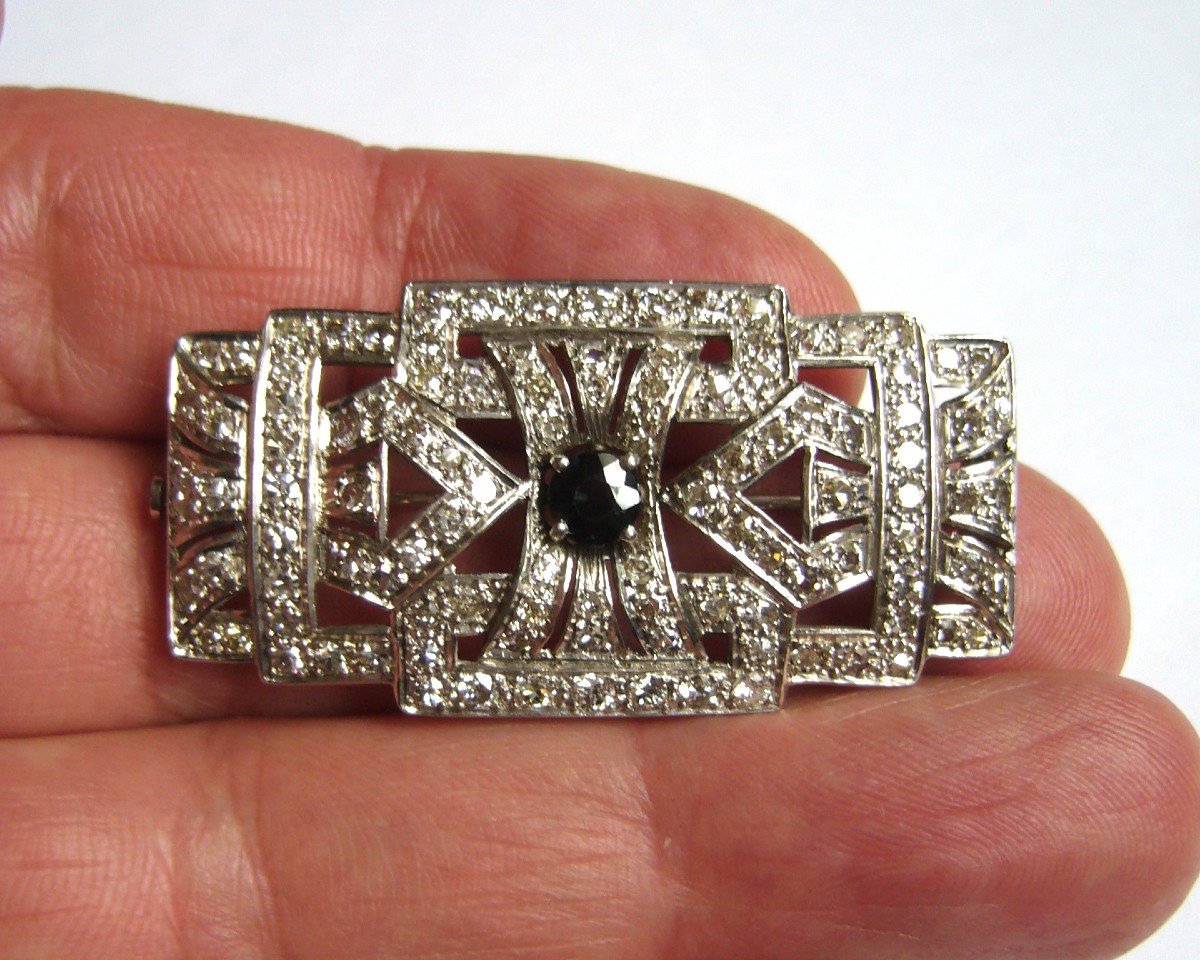 Platinum And Diamond Art Deco Brooch-photo-1