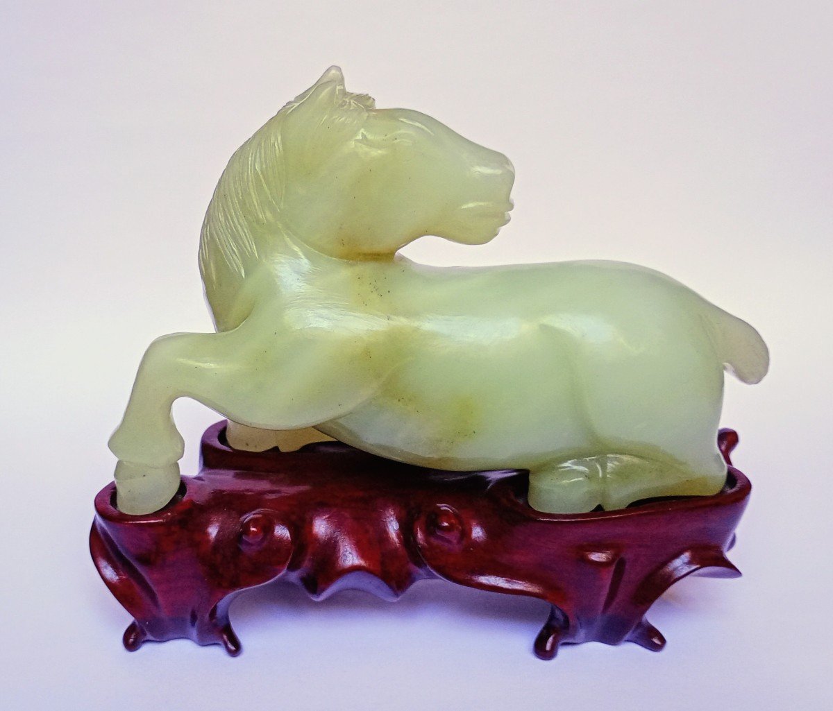 China - Celadon Nephrite Jade Horse-photo-2