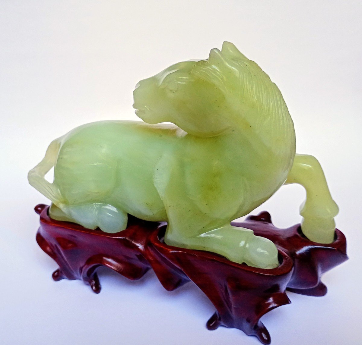 China - Celadon Nephrite Jade Horse-photo-3