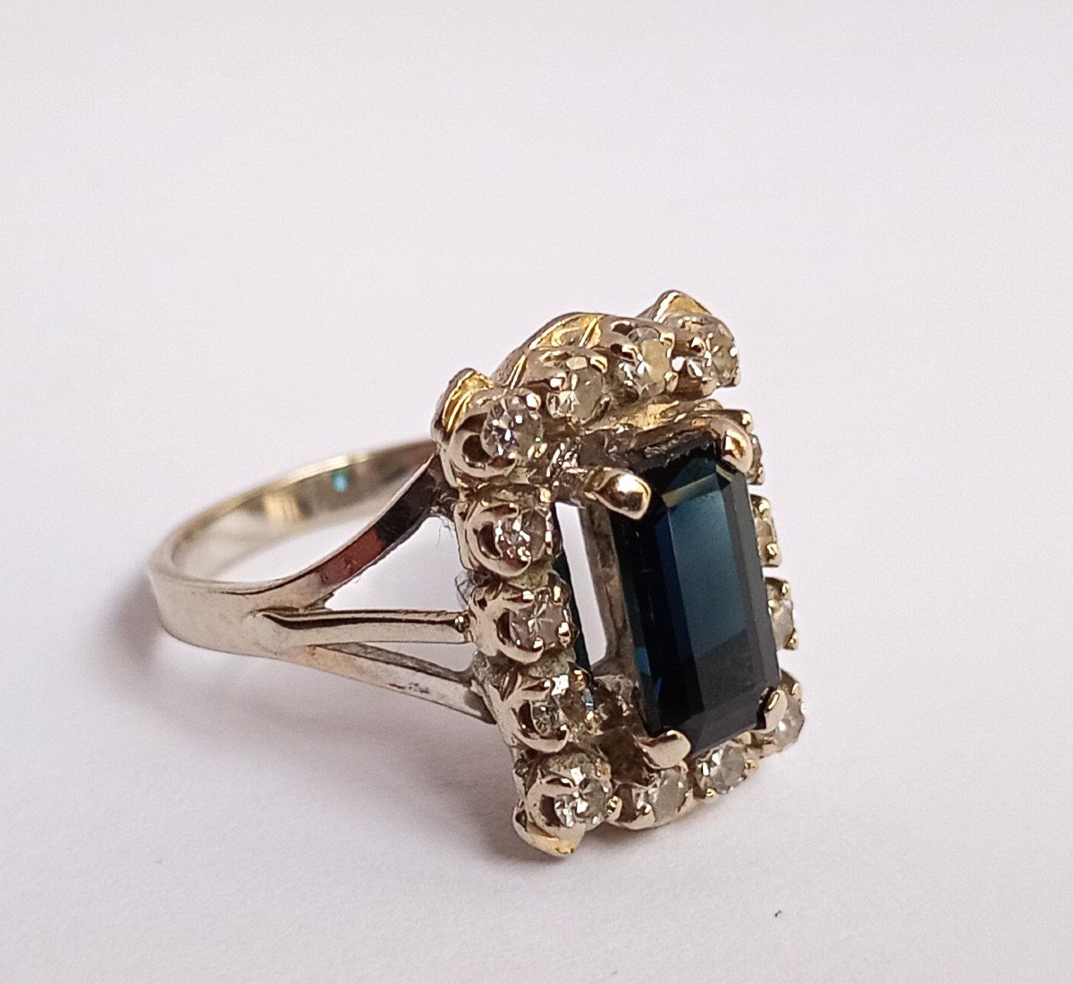 White Gold, Sapphire And Diamond Ring