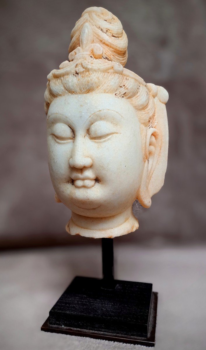 Marble Bodhisattva Head - China -photo-3