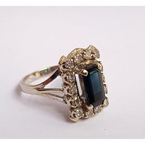 White Gold, Sapphire And Diamond Ring