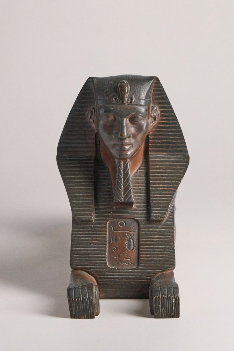 Egyptomania Bronze Of A Sphinx -photo-2