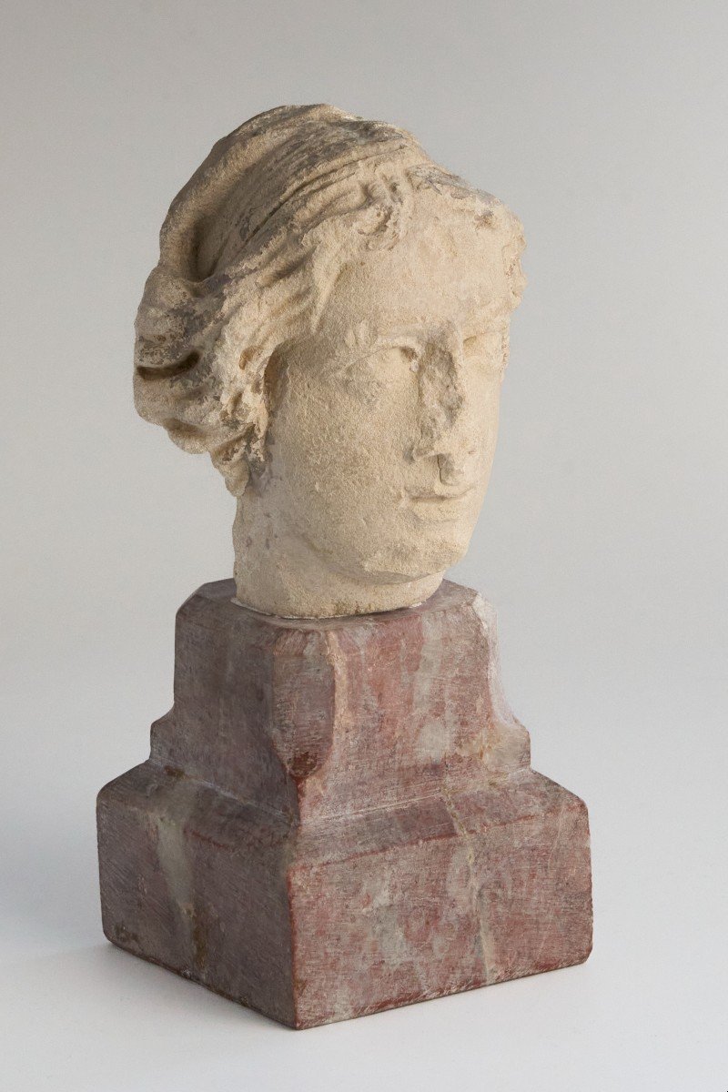 Limestone Bust Of A Woman - Late 16th Century-photo-4