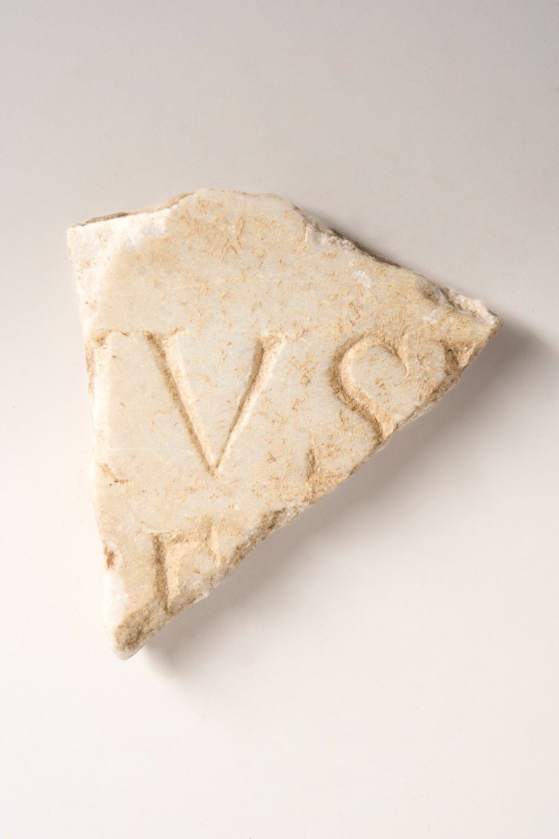 Fragment Of An Inscription On Antique Marble