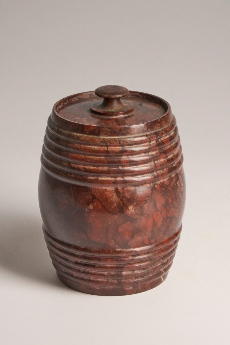 Tobacco Jar In Red Griotte Marble, Around 1900