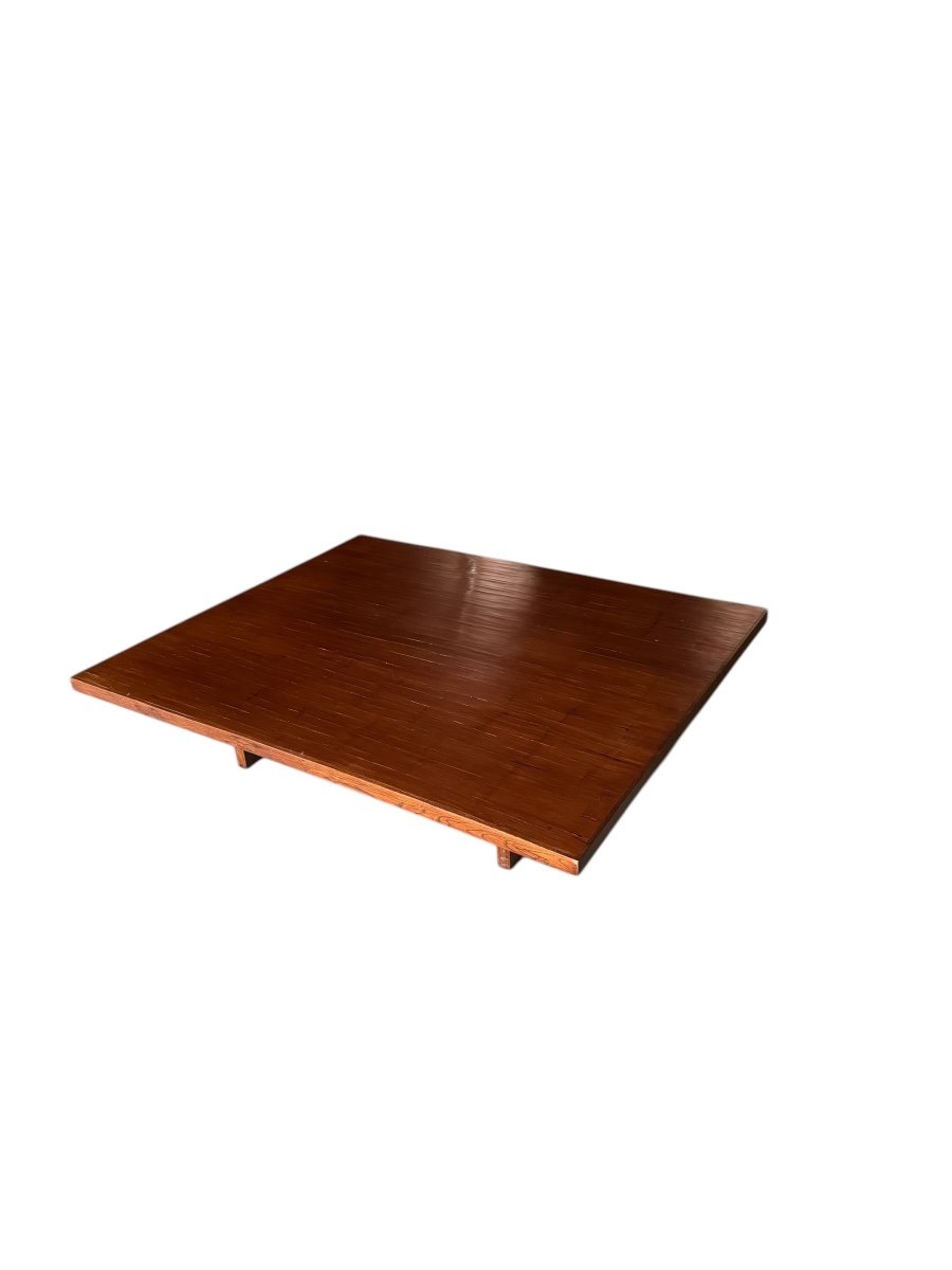 Large Vintage Bamboo Coffee Table -photo-2