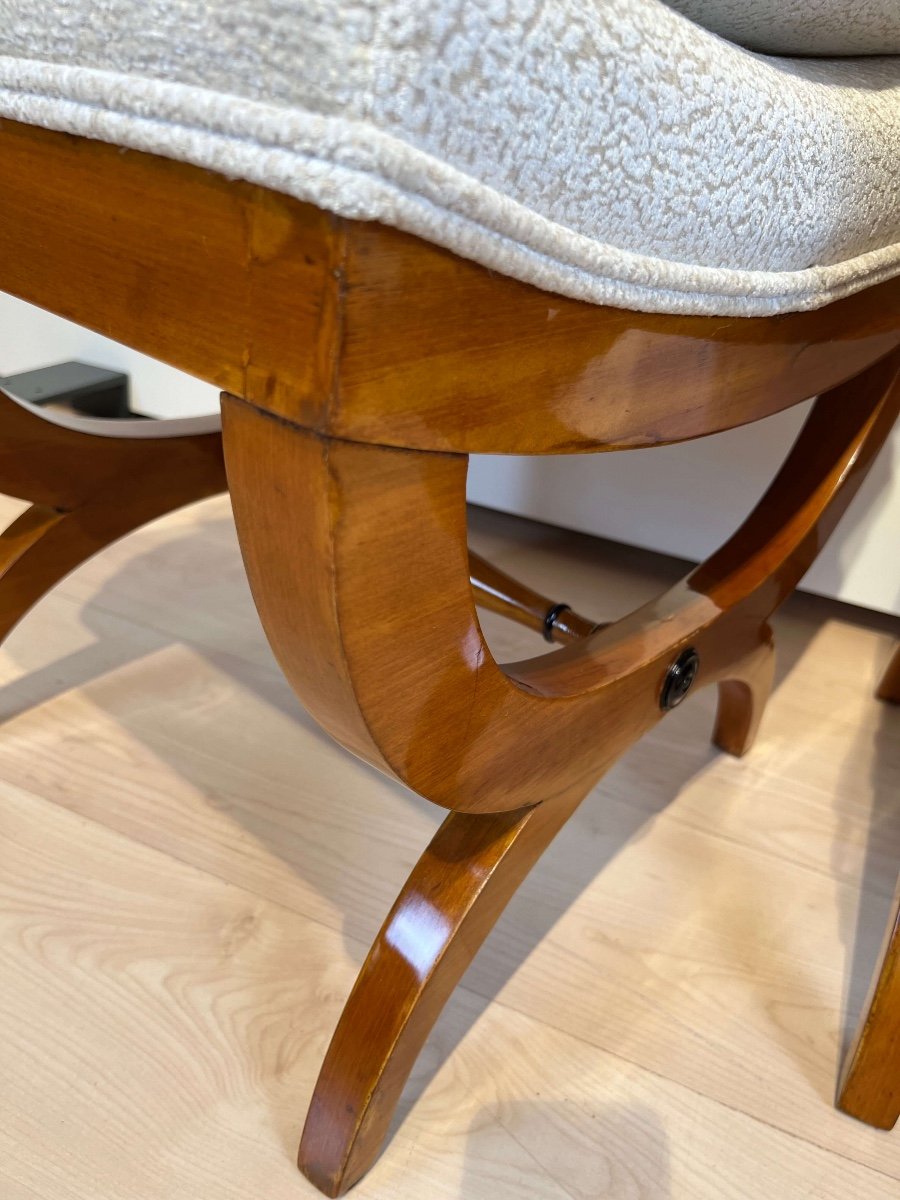 Pair Of Large Stools, Beech Wood, France Circa 1860-photo-4