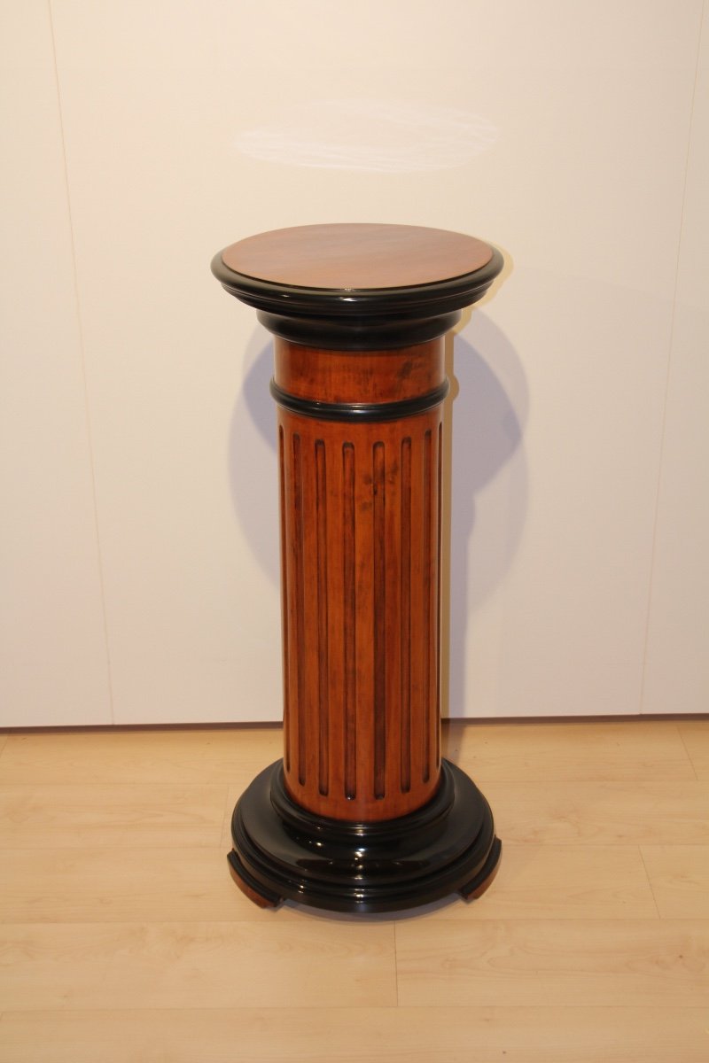 Neoclassical Rotating Column, Beech Wood, Polished French, Germany Circa 1920-photo-1