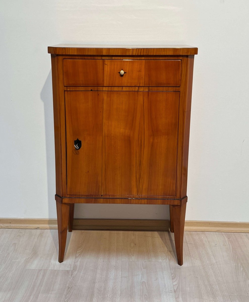 Petite Meuble Biedermeier, Placage De Merisier, Ebène, Allemagne Du Sud Vers 1820-photo-3