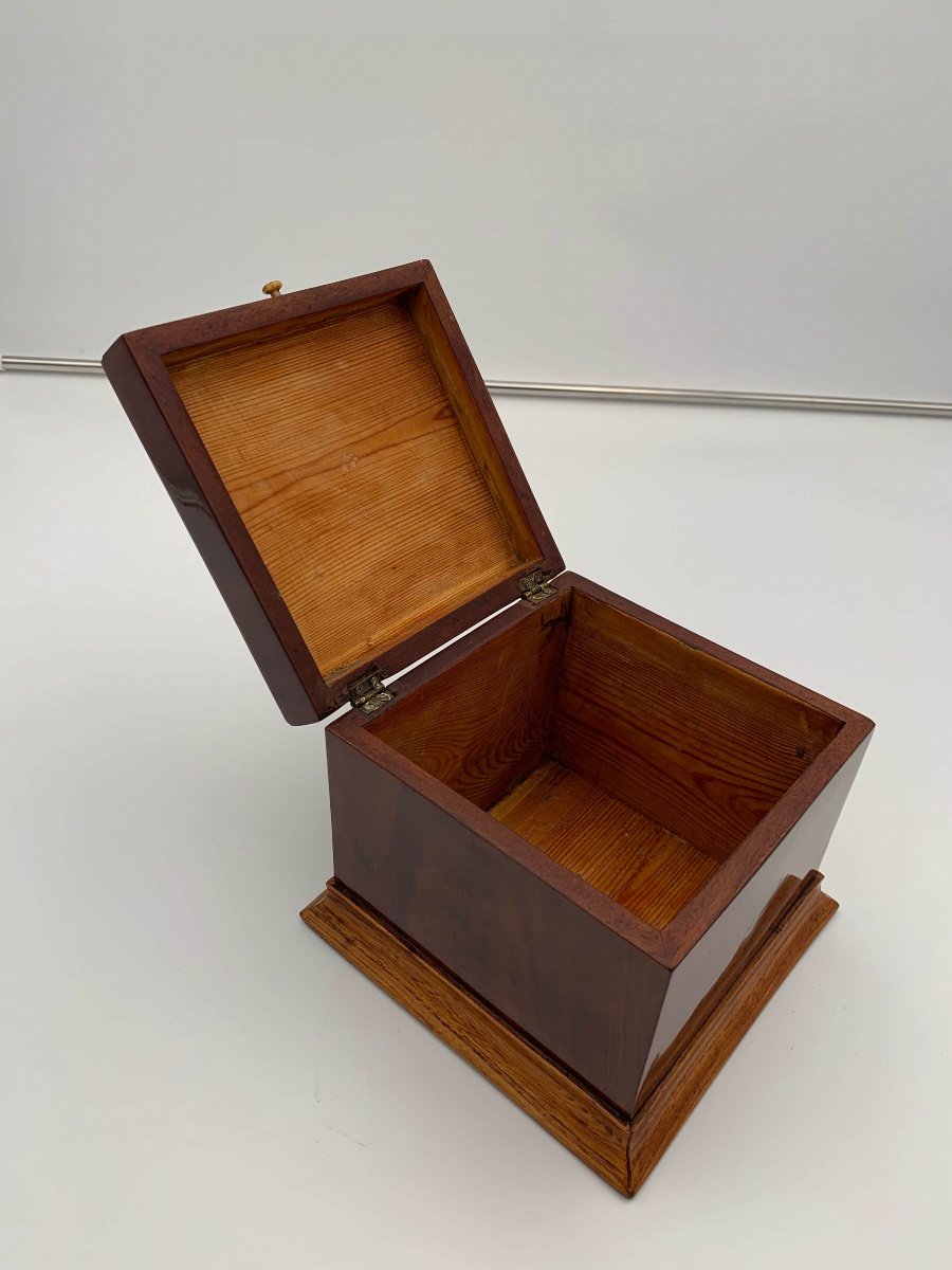 Biedermeier Cubic Box, Mahogany And Maple, Austria Circa 1840-photo-4