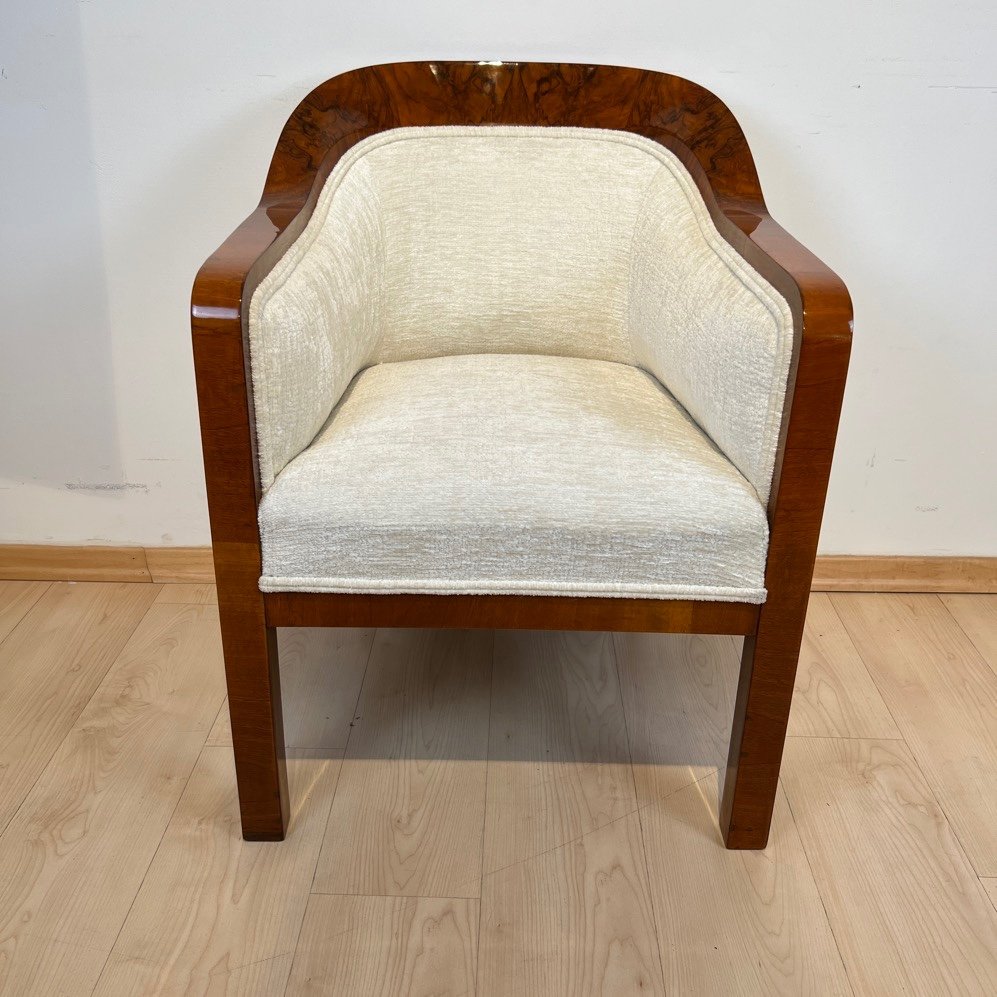 Biedermeier Bergere Chair, Walnut Veneer, Austria, Vienna Circa 1840-photo-2