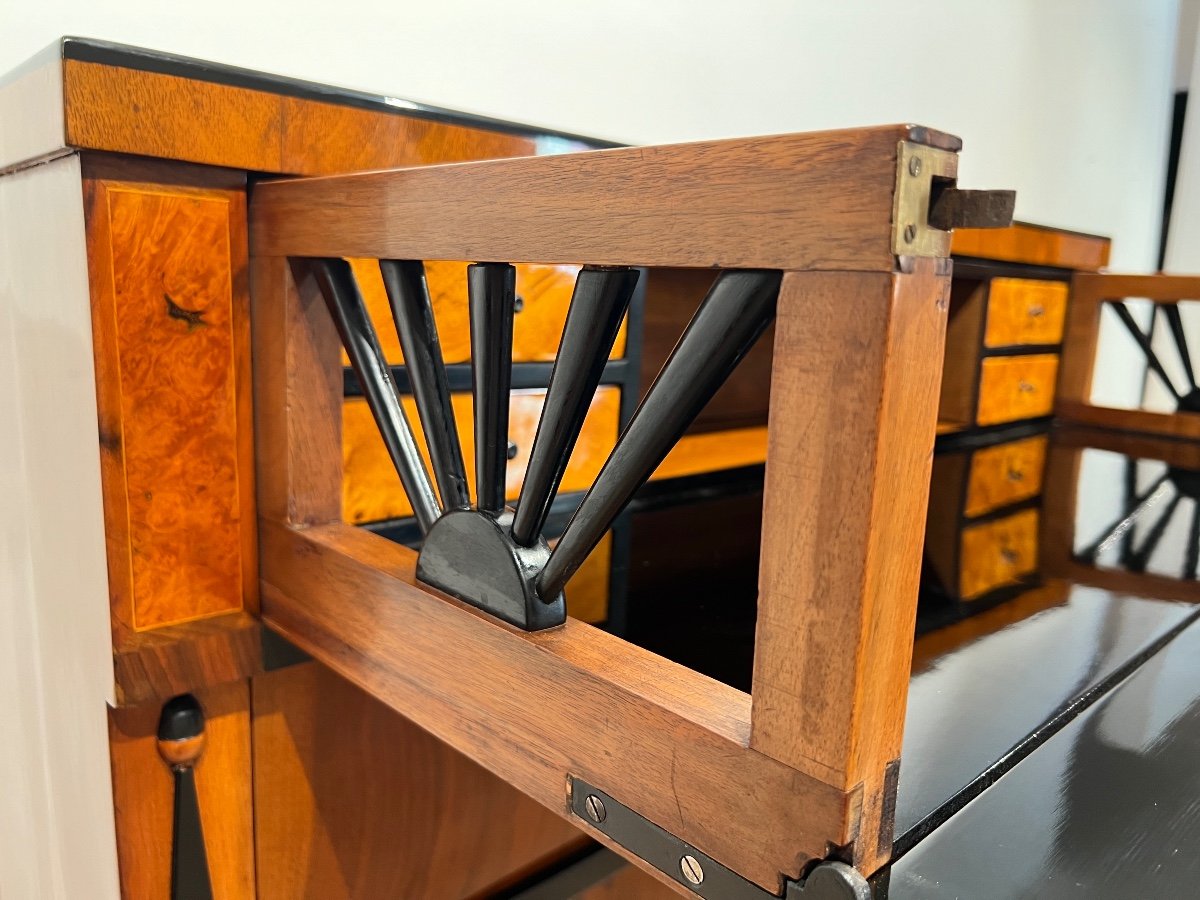 Biedermeier Writing Chest, Walnut Veneer, South Germany Circa 1825-photo-6