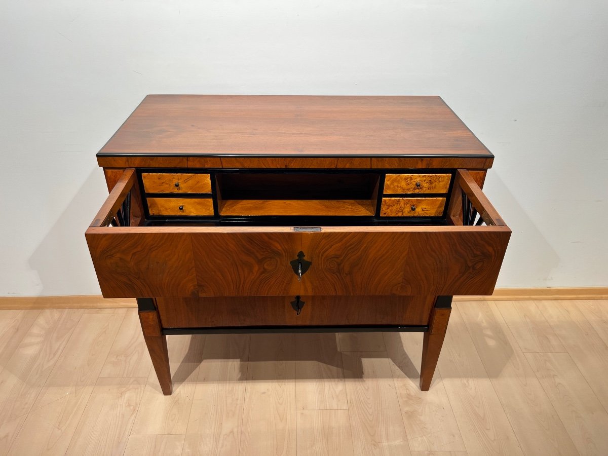 Biedermeier Writing Chest, Walnut Veneer, South Germany Circa 1825-photo-8