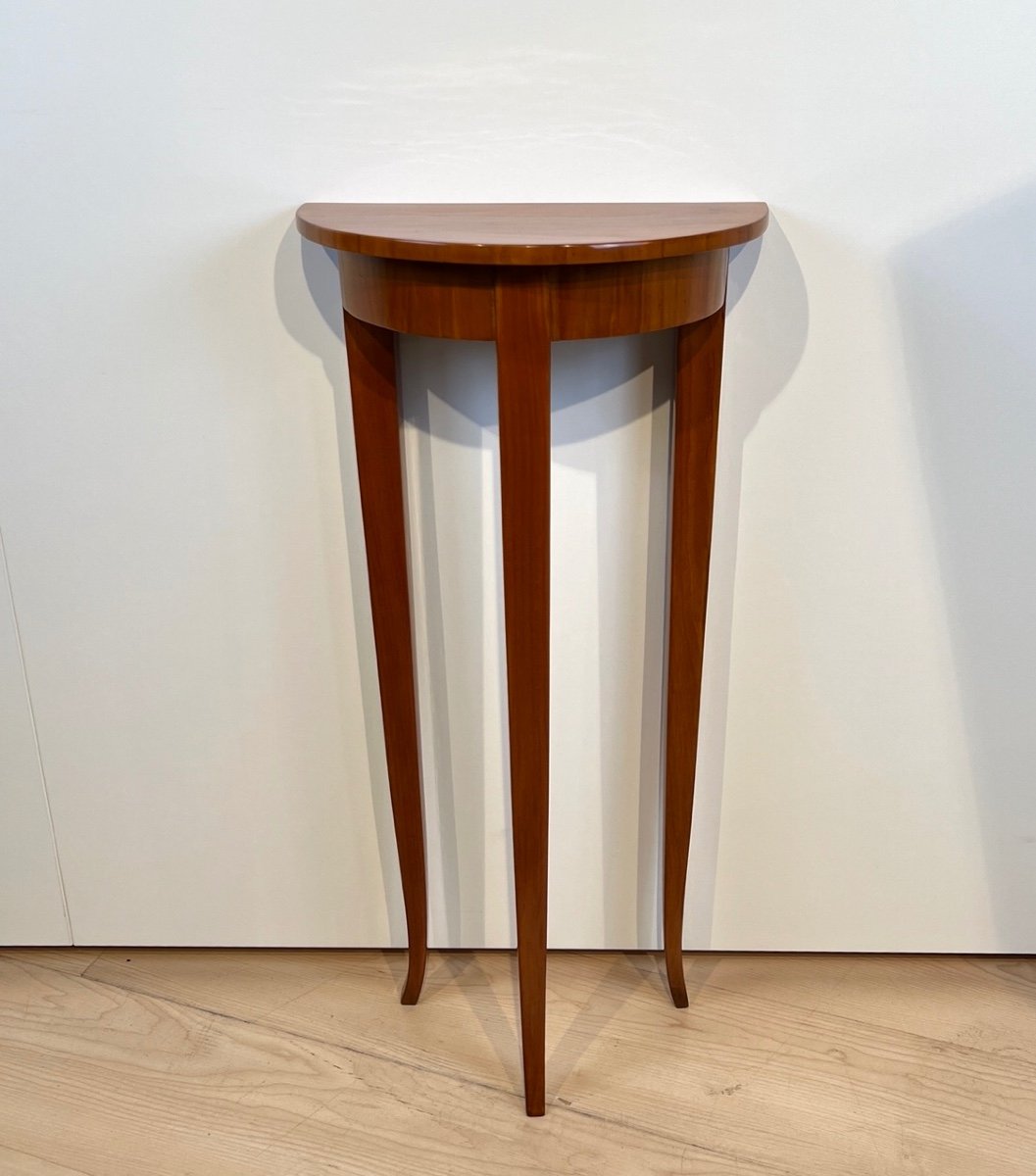 Table Biedermeier Demi-lune, Bois De Cerisier, Allemagne Du Sud Vers 1830-photo-2