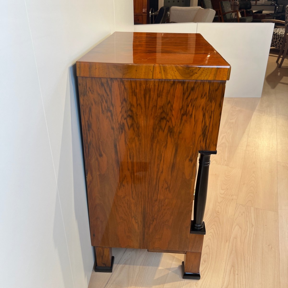 Small Biedermeier Commode, Walnut, Columns, Austria/vienna Circa 1830-photo-2