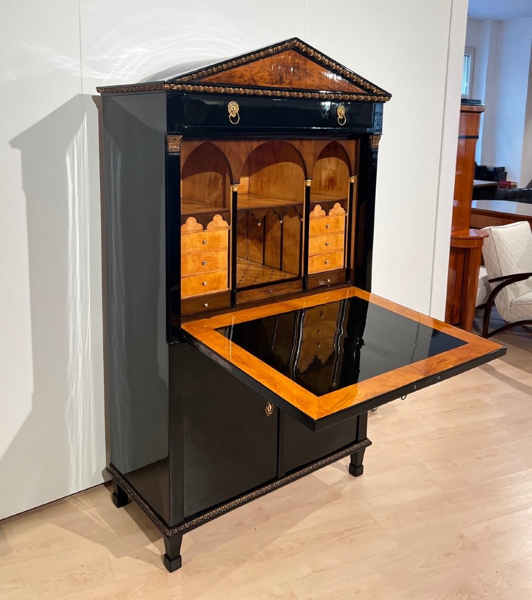 Empire Secretaire, Ebonized, Maple, Brass, Vienna Circa 1810-15-photo-2