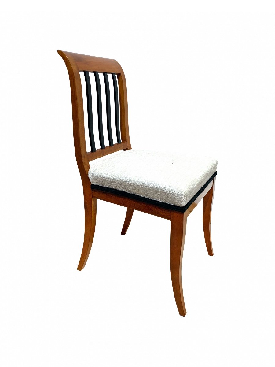 Pair Of Biedermeier Side Chairs, Solid Walnut, Franconia, Germany Circa 1825-photo-4
