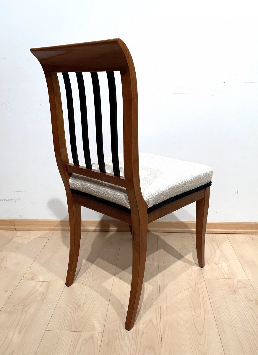 Pair Of Biedermeier Side Chairs, Solid Walnut, Franconia, Germany Circa 1825-photo-2