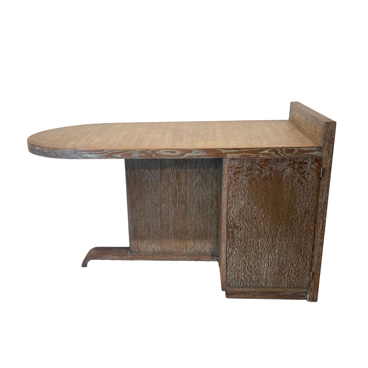 Art Deco Desk By De Coene Frères, Limed Oak, Belgium Circa 1935-photo-2