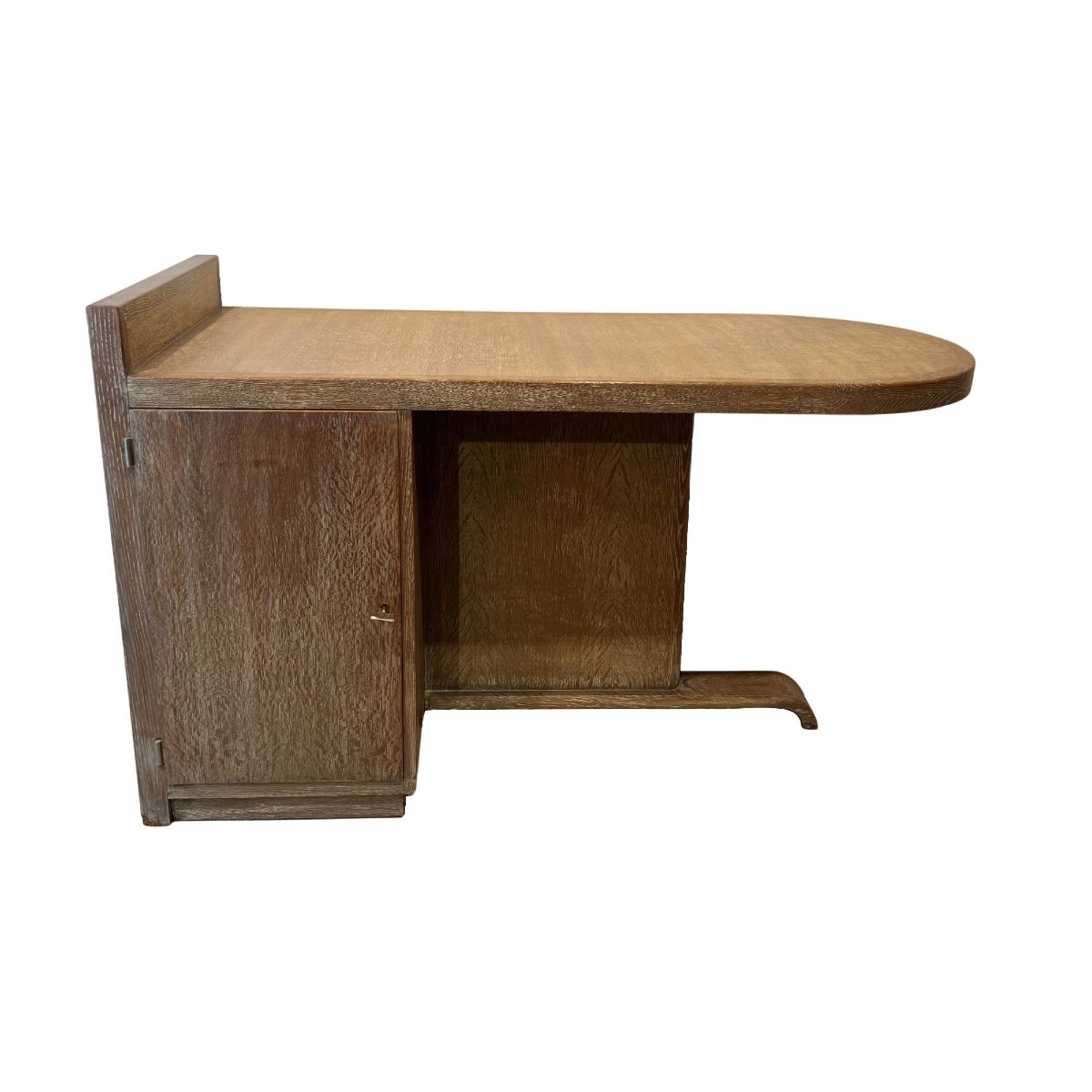 Art Deco Desk By De Coene Frères, Limed Oak, Belgium Circa 1935-photo-3