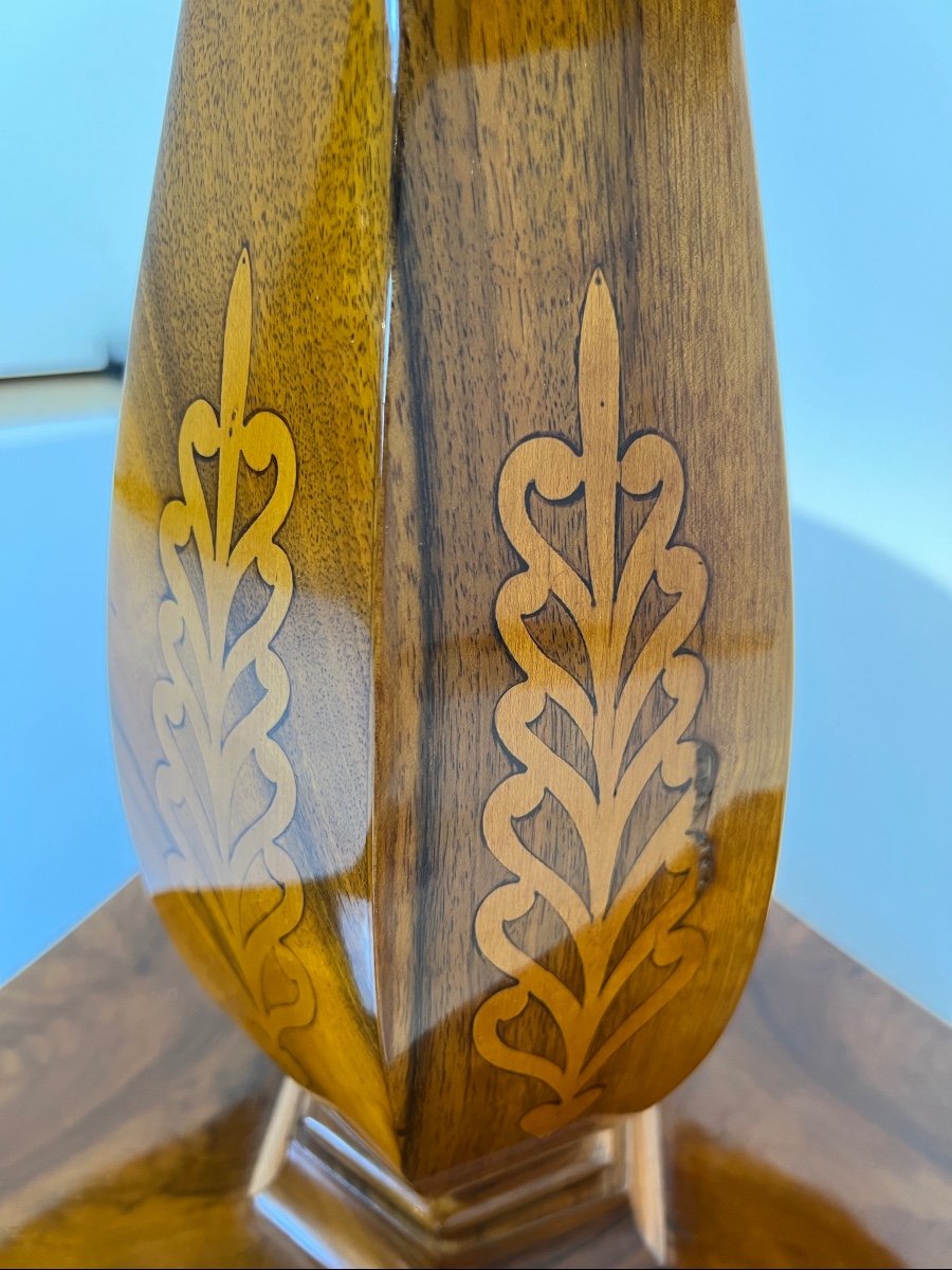 Biedermeier Center Table, Walnut With Marquetry, Germany Circa 1830-photo-7