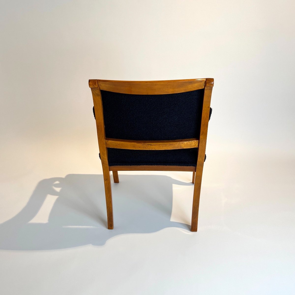 Biedermeier Armchair, Solid Beech, Bouclé, South Germany Circa 1830-photo-1