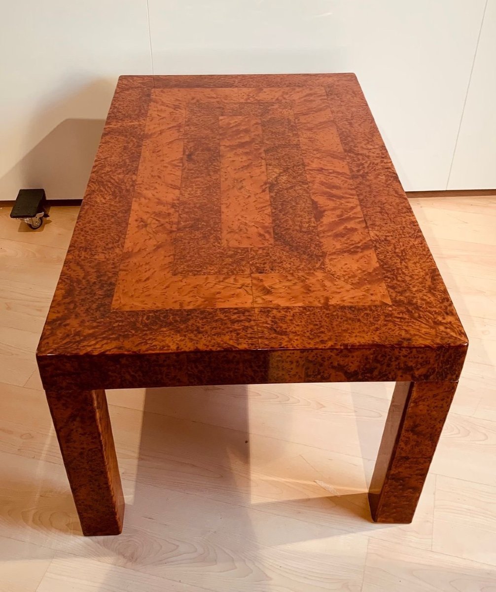 Art Deco Coffee Table, Thuya Burl, Lacquer, France Circa 1930-photo-3