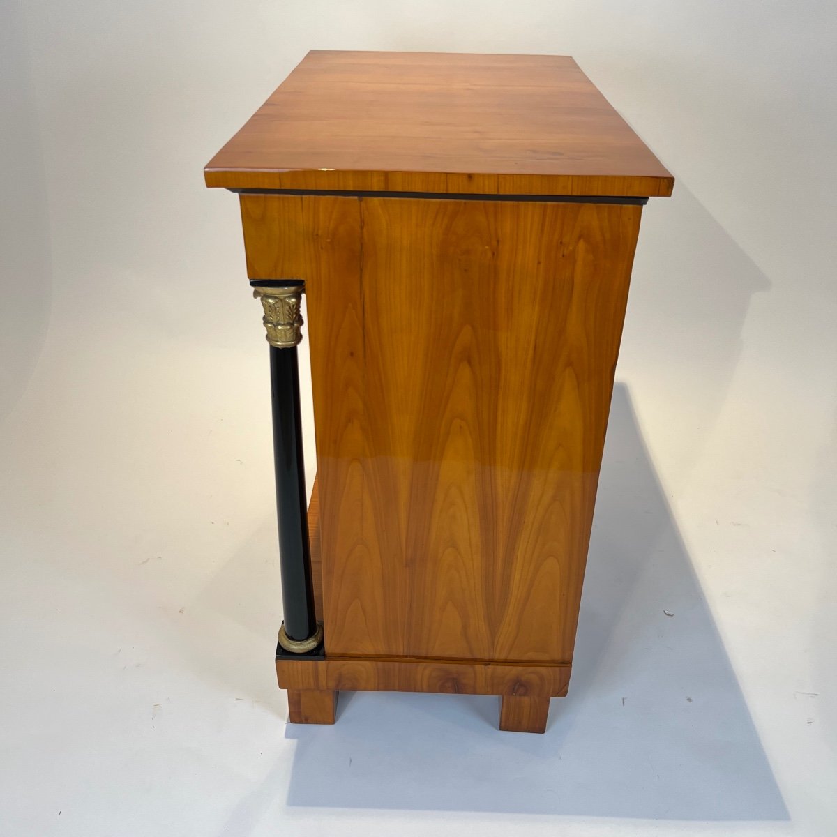 Biedermeier Small Cabinet, Cherry, Solid Columns, Southern Germany Circa 1820-photo-4