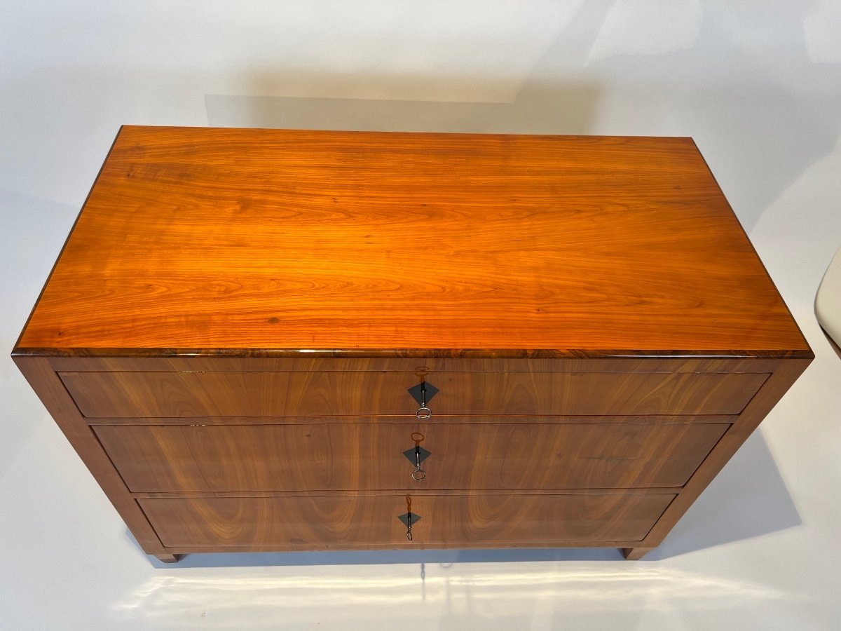 Commode Biedermeier, Placage De Cerisier, Noyer, Le Sud De l'Allemagne Vers 1820-photo-2