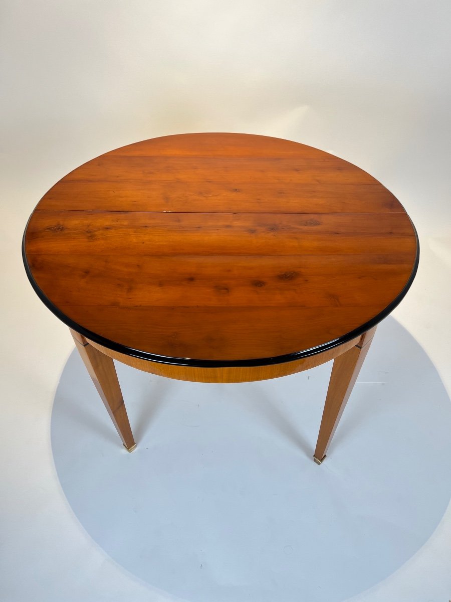 Table à Manger Extensible Biedermeier, Cerisier, ébène, Allemagne Du Sud-ouest Vers 1830-photo-4