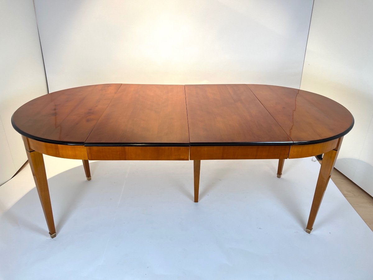 Table à Manger Extensible Biedermeier, Cerisier, ébène, Allemagne Du Sud-ouest Vers 1830-photo-3