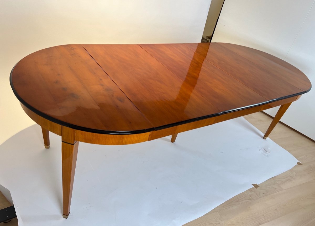 Table à Manger Extensible Biedermeier, Cerisier, ébène, Allemagne Du Sud-ouest Vers 1830-photo-5