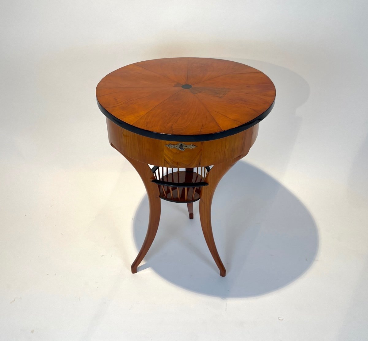 Biedermeier Sewing Table, Cherry Wood, South Germany Circa 1820-photo-2