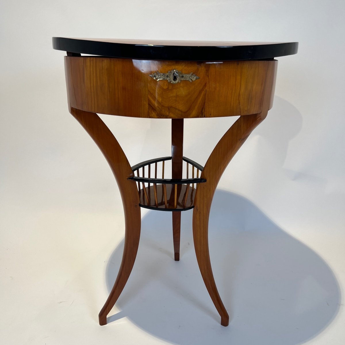 Biedermeier Sewing Table, Cherry Wood, South Germany Circa 1820-photo-4