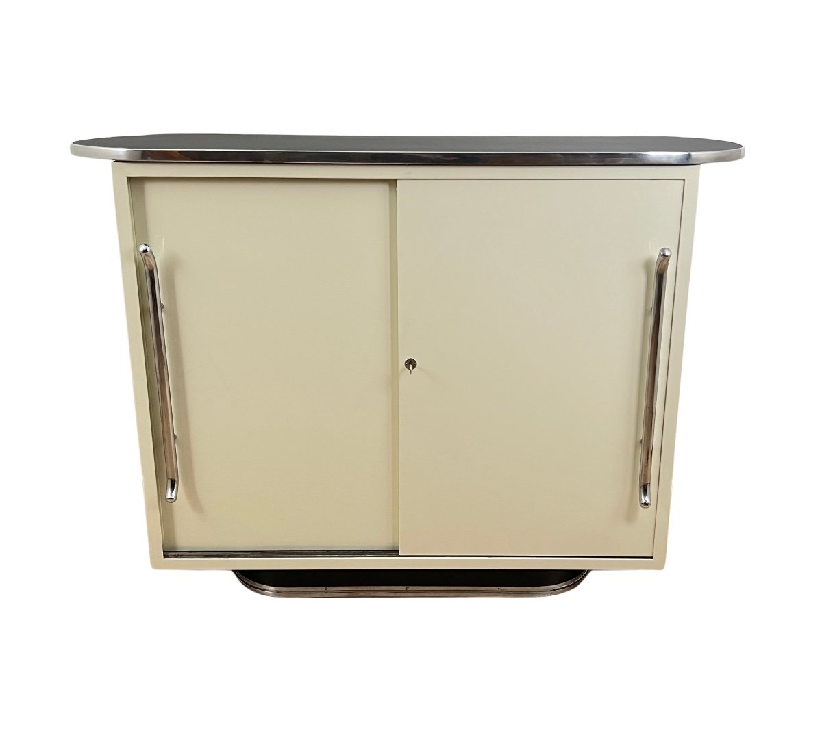 Mauser Sideboard 'athen', Metal, Cream Lacquer, Chrome, Germany, 1954