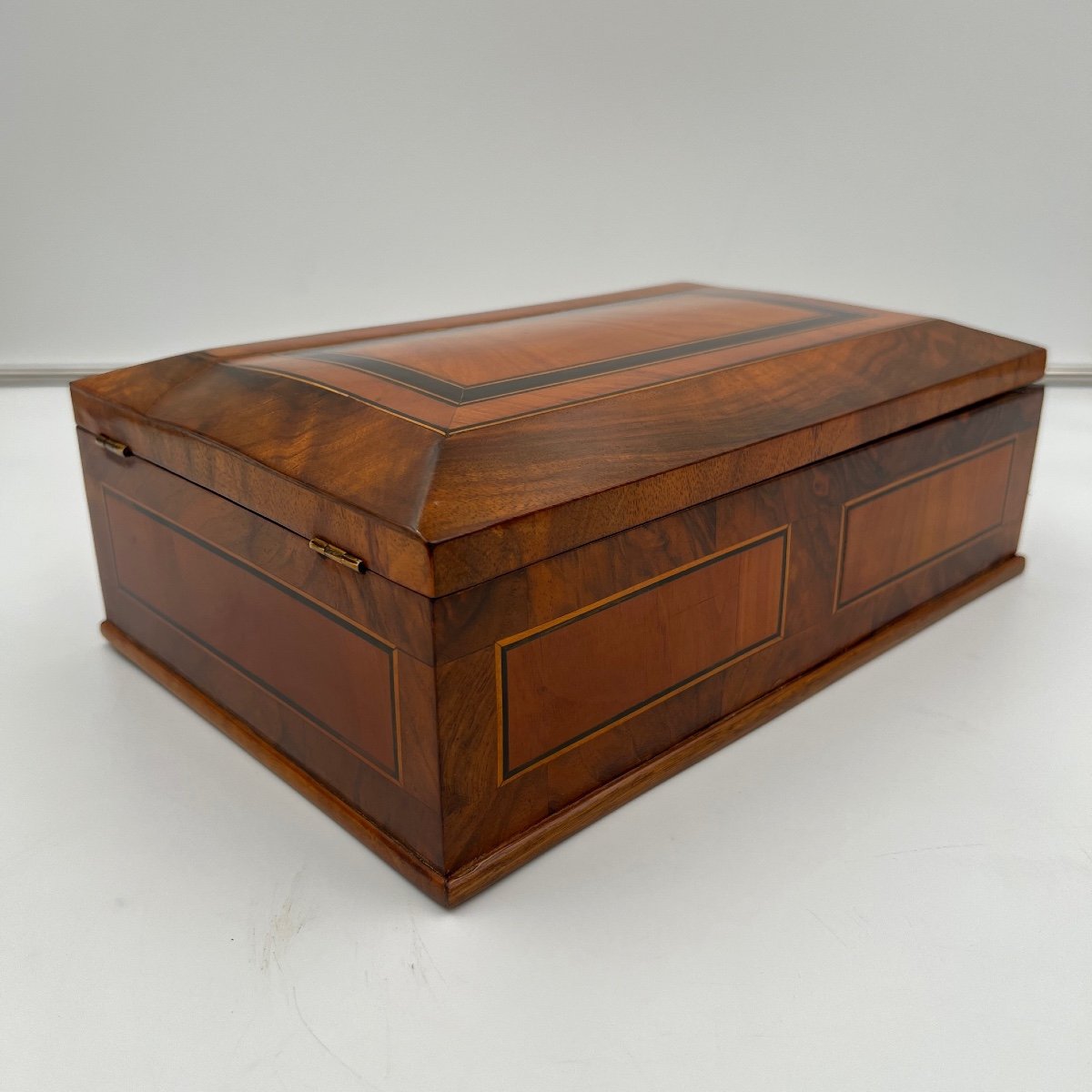 Biedermeier Jewelry Box, Walnut, Ebony, Maple, South Germany Circa 1830-photo-4