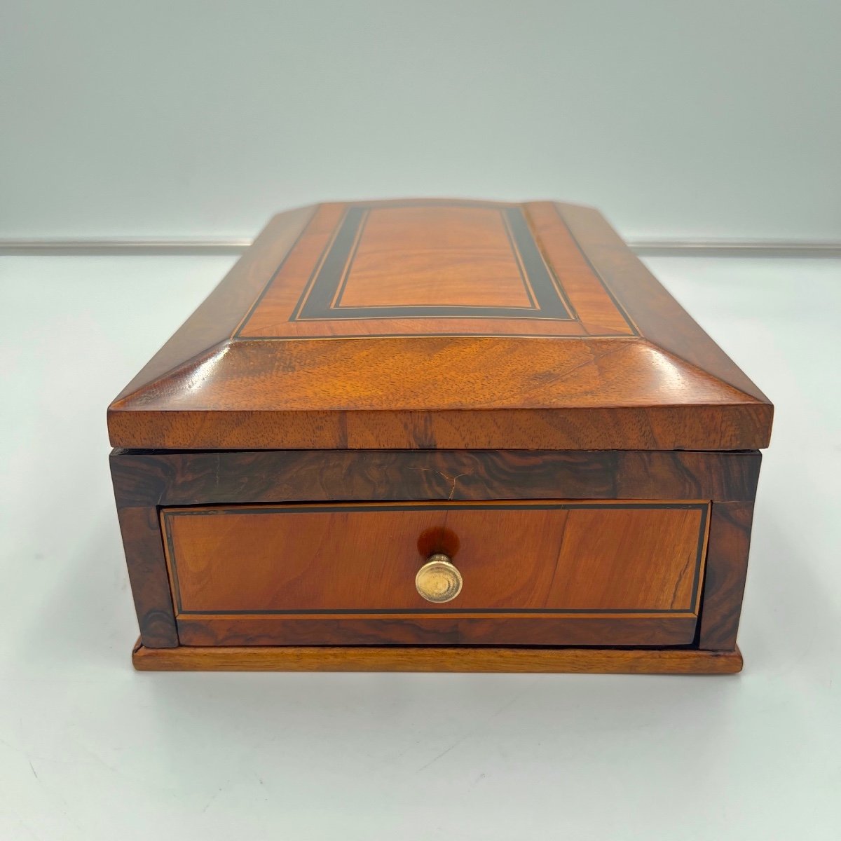 Biedermeier Jewelry Box, Walnut, Ebony, Maple, South Germany Circa 1830-photo-1