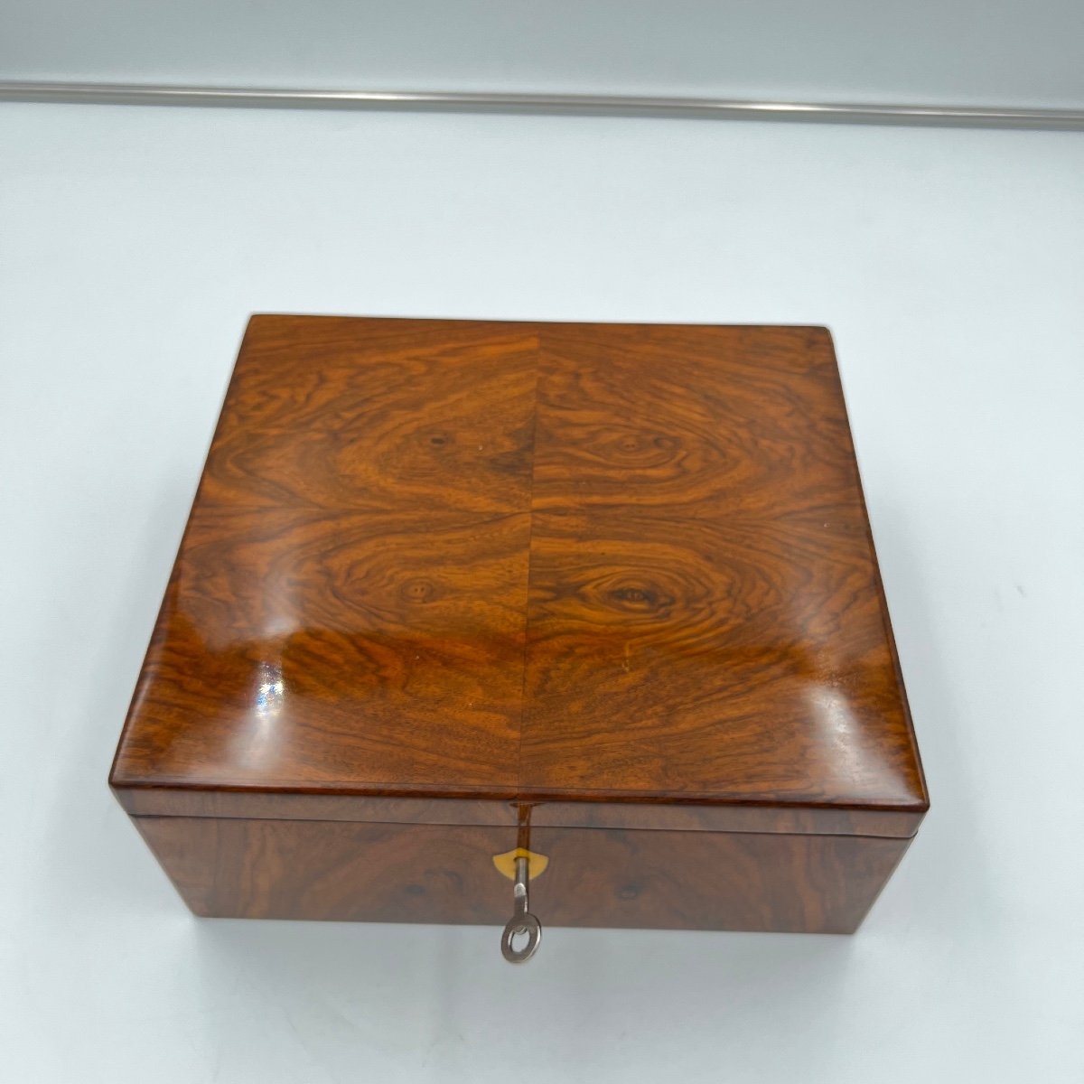 Biedermeier Box, Walnut, Horn, South Germany Circa 1825-photo-3