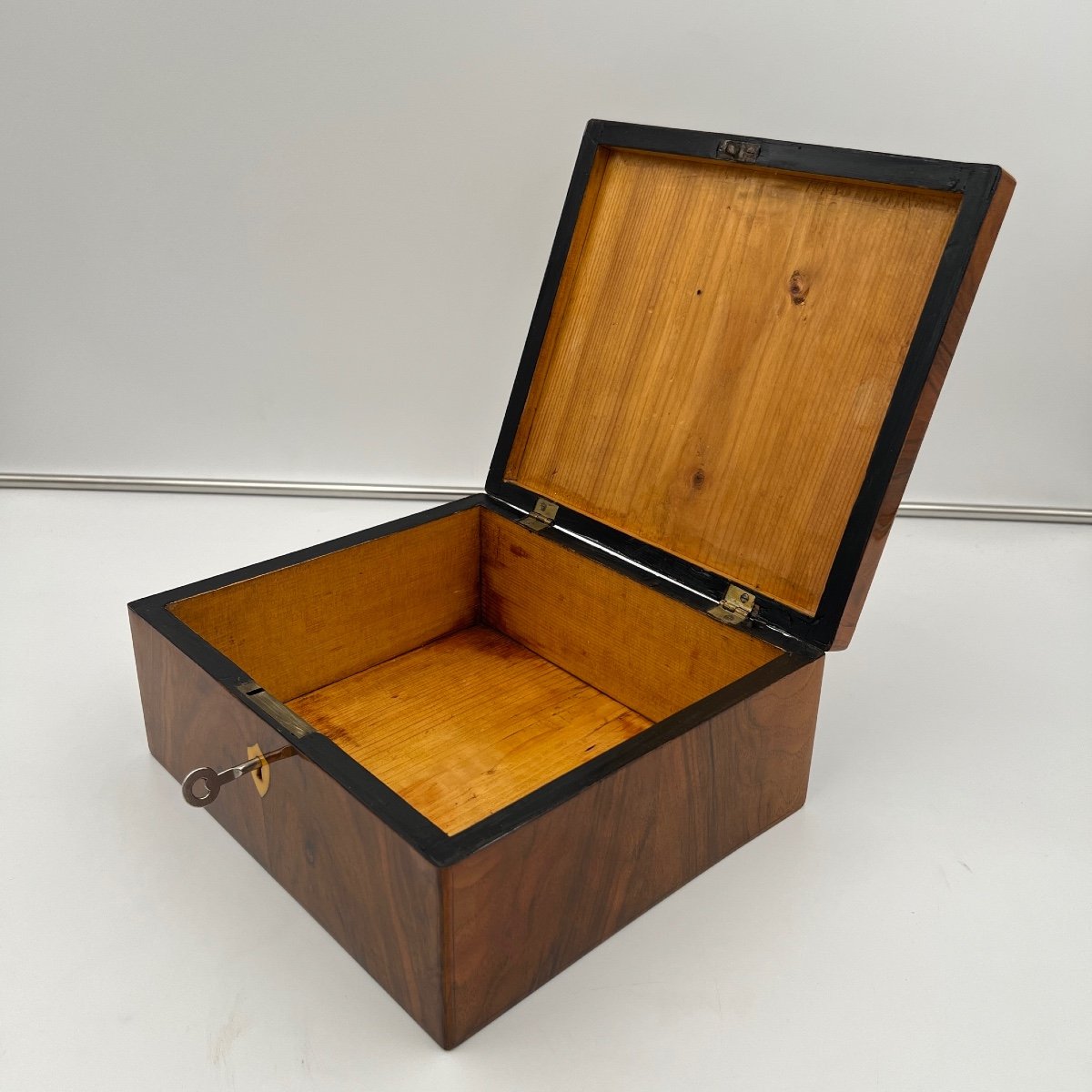 Biedermeier Box, Walnut, Horn, South Germany Circa 1825-photo-7